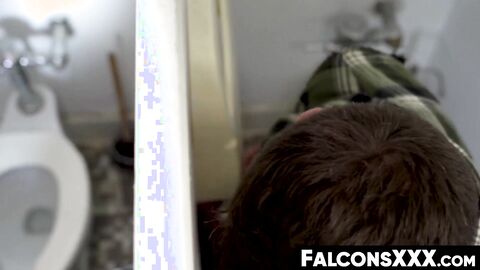 FalconsXXX.com - Buff stud's large dick gets sucked and his ass rammed raw in a wild