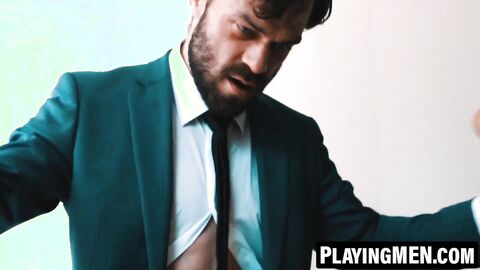 PlayingMen.com - Edward Terrant's moans fill the room as James Fox drills his ass