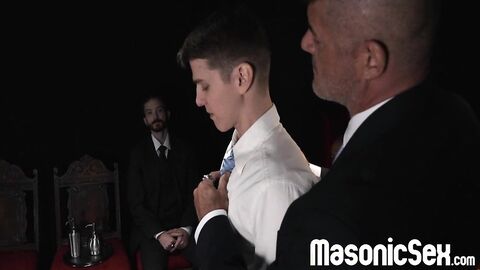 Newbie servant got his ass stretched before being fucked by his master