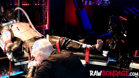 Sweaty jock foot licking and deepthroating in raw bondage