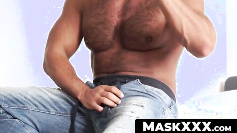 MaskXXX.com - Huge masked and muscular Thomas Friedl fucks a fleshlight with intensit