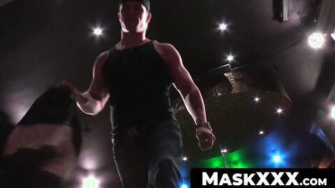 MaskXXX.com - Muscular gay stripper undresses and indulges in solo masturbation