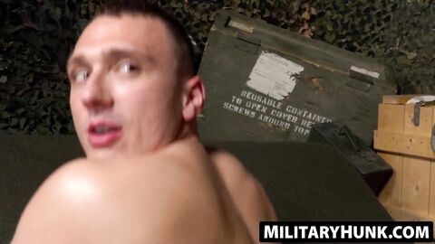 MilitaryHunk.com - Justin Lewis' hardcore hairy hole pounding in the army