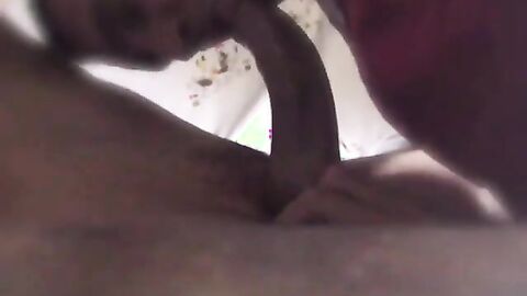 Sucking a Big Curved Cock and Swallowing the Load