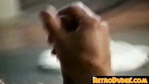 RetroDudes.com - Vintage male strokes his hairy big cock before shooting his load