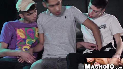 MachoIO.com - Twinky latinos blow cocks and fuck asses raw in a threeway frenzy