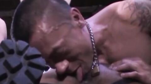 Slaps lead to tongues, spit leads to lube, and soon they're taking turns sliding hand