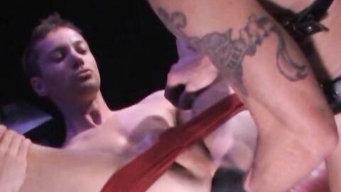 Michael Jones works over another newcomer, Billy Ryder whose beautifully smooth, hung