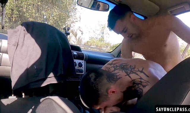 Isra Hell bottoms for his horny driver Kevin Alexander on the road