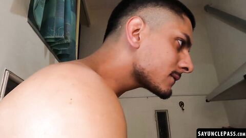 Alexander Rajesh fucks Lorenzo August while getting some fresh air