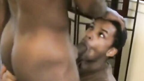 Black Boy Cums In Pretty Mouth - Interracial Gay Blowjob