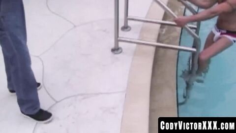 CodyVictorXXX.com - Horny daddies poolside barebacking until spilling cumshot wild