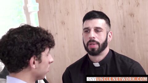 SayUncleNetwork.com - Bearded priest teases and fucks young catholic's ass raw