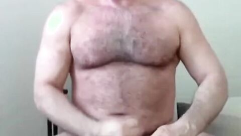 Daddy Bear Coach Strokes Off & Cums Hard