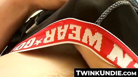 TwinkUndie.com - Solo undie lover's jerk off and cum blast in his undies