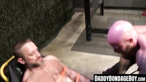 DaddyBondageBoy.com - Muscular hunk's rough BDSM torment with restraints