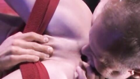 Michael Johns works over another newcomer, Billy Ryder whose beautifully smooth, hung