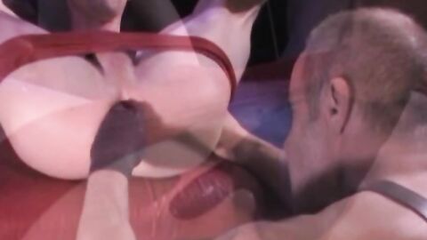 Michael Johns works over another newcomer, Billy Ryder whose beautifully smooth, hung