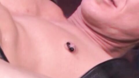 Aaron pushes Mason onto his back and works his way down to Mason's experienced hole.