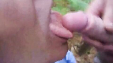 Sucking Black Cock Outdoors