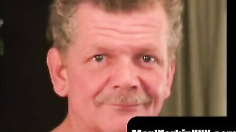 MenWorkinXXX.com - Muscular mature plumber strokes his stiff fat cock