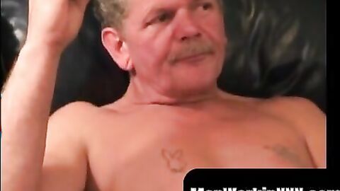 MenWorkinXXX.com - Muscular mature plumber strokes his stiff fat cock