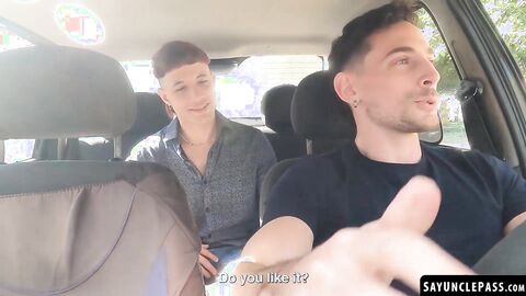 Ayun XXX gives his hot driver Matt Vi a deep and hard cock ride