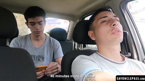 Tony Elliot let his hot driver Uriel Simon fuck him hard in the car