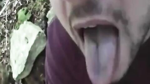 Bear Cub Blows a Load in His Mouth and Swallows