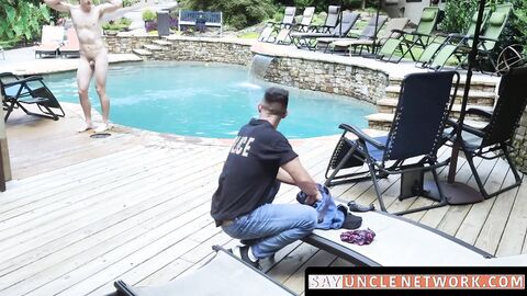 SayUncleNetwork.com - Aiden Asher and jock Jax Thirio in hot poolside bareback action
