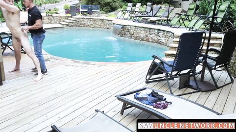 SayUncleNetwork.com - Aiden Asher and jock Jax Thirio in hot poolside bareback action