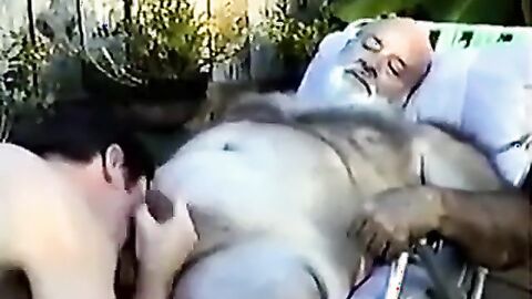 Young Man Sucks Off a Hairy Grandpa