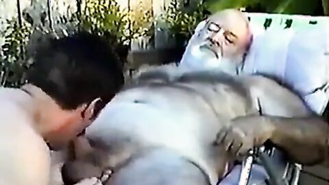 Young Man Sucks Off a Hairy Grandpa