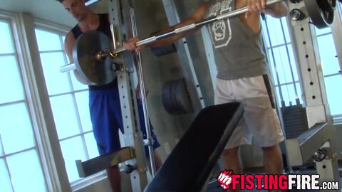 Tasty brunette Cal Skye indulging in alternate iron pumping with handsome dude