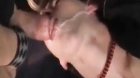 Bareback Gangbang Twink Gets Mouthful of Cum