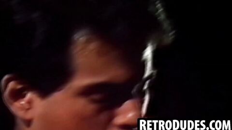 RetroDudes.com - Sculpted Joe Gibbons caresses his chiseled body then strokes his har