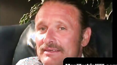 MenWorkinXXX.com - Deviant mature gay dude spanks his hard dick until he cums