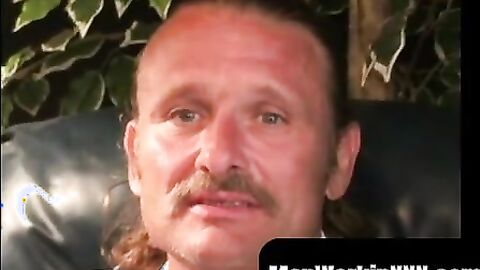 MenWorkinXXX.com - Deviant mature gay dude spanks his hard dick until he cums