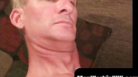 MenWorkinXXX.com - Gay mature pervert tugs his erect dick and sprays jizz solo