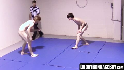 DaddyBondageBoy.com - Cocks-out sparring session turns into twinks' BDSM playtime