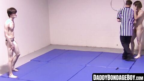 DaddyBondageBoy.com - Cocks-out sparring session turns into twinks' BDSM playtime