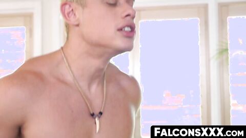 FalconsXXX.com - Stud spreads legs for a raw ass pounding after giving a blowjob