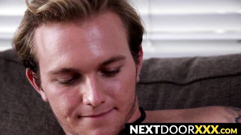 NextDoorXXX.com - Attractive gay dude with sweet tattoos masturbates solo in a hot je