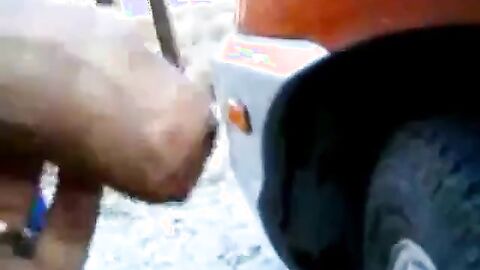 Outdoor Handjob with Silver Daddy