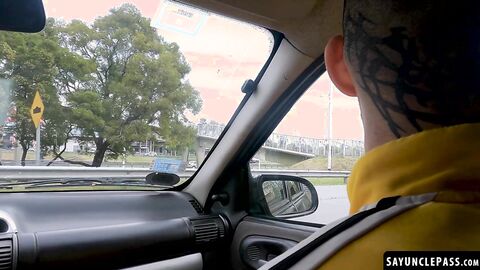 Driver Jonas Matt helps Isra Hell with a hard pounding in return