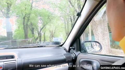 Driver Jonas Matt helps Isra Hell with a hard pounding in return