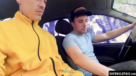 Driver Jonas Matt helps Isra Hell with a hard pounding in return