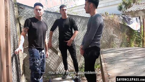 Dimitri Star and Luca Libra got into a hot threeway fuck with Leo Blue