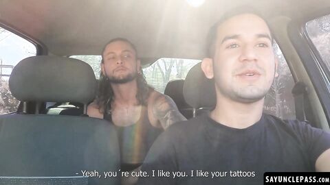 Leo Blue fucks his passenger Alexander Garcia before partying