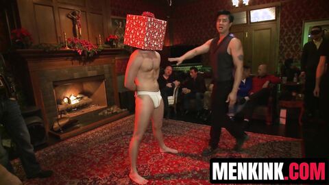 Brian Bonds and Derek Pain endure wild gangbang Christmas orgy